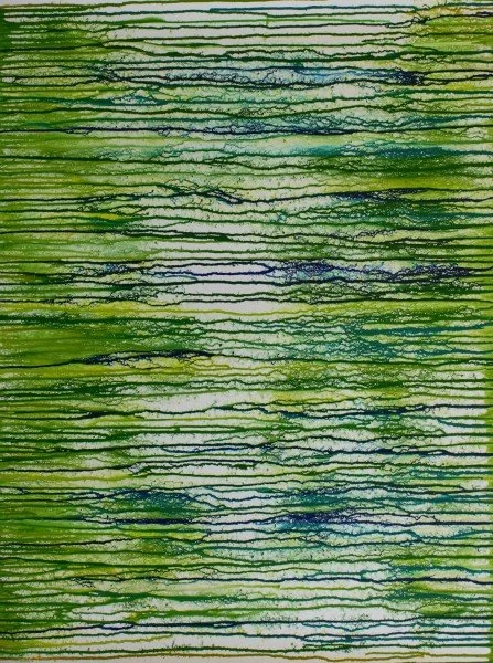 Down by the lily pad  Acrylic Paint on Yupo Paper 100 x 75 cm