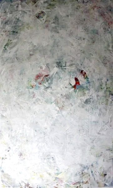 The sun beneath: 2023, Mixed media on Yupo paper, 142 cm 87 cm