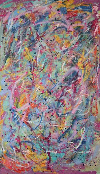 In to the pink Acrylic On Canvas 127 x 77 x 4 cm