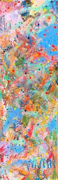 Colorful Kyle,  Mixed Media on Canvas 122 x 40 x 4 cm