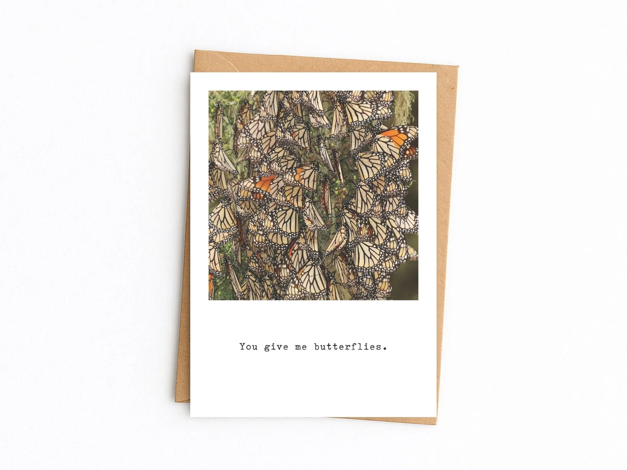 You give me butterflies. Monarch card