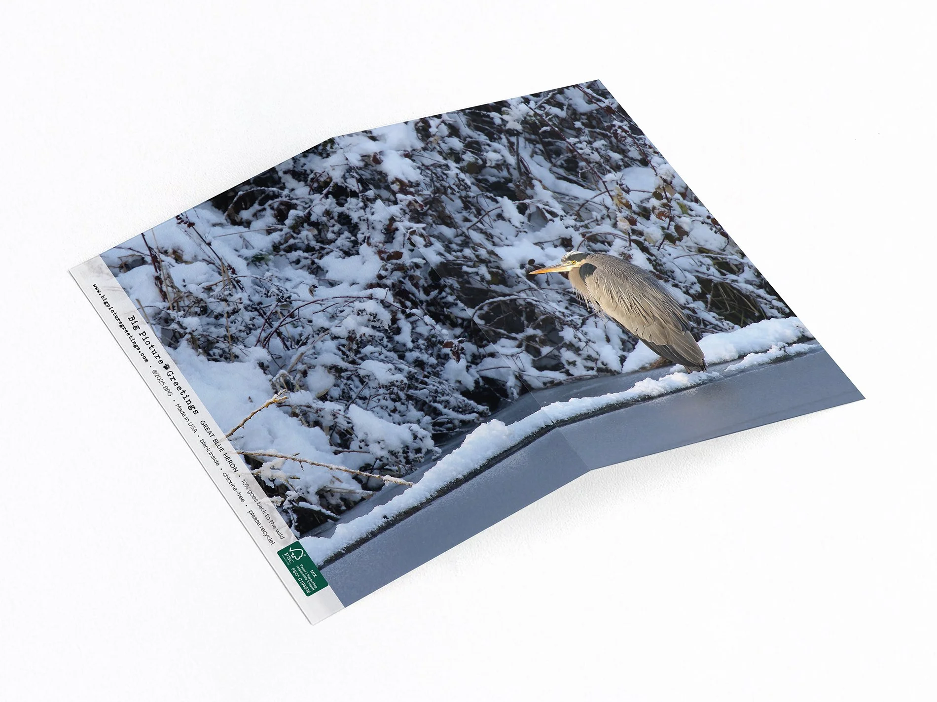 Great Blue Heron wrap around card