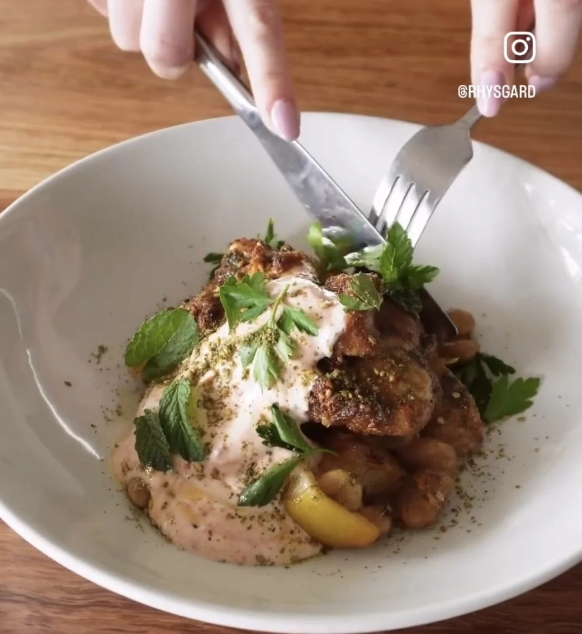 Za’atar Roast Chicken with Butter Beans, Lemon &amp; Harissa Yoghurt