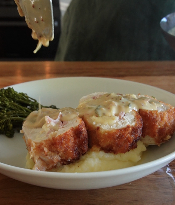 Chicken Cordon Bleu with Creamy Honey Dijon Sauce