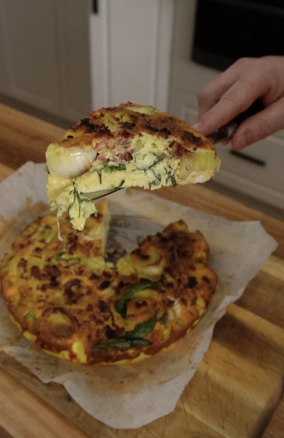 Impossible Leek &amp; Prosciutto Quiche