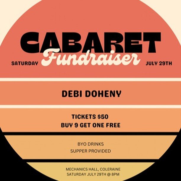 Dust off your dance shoes! Join Debi Doheny for a night of music and fun at the mechanics hall. All funds raised will go towards the improvement of the Coleraine Show and Showgrounds.

Tickets are linked below and in bio.

https://www.eventbrite.com/