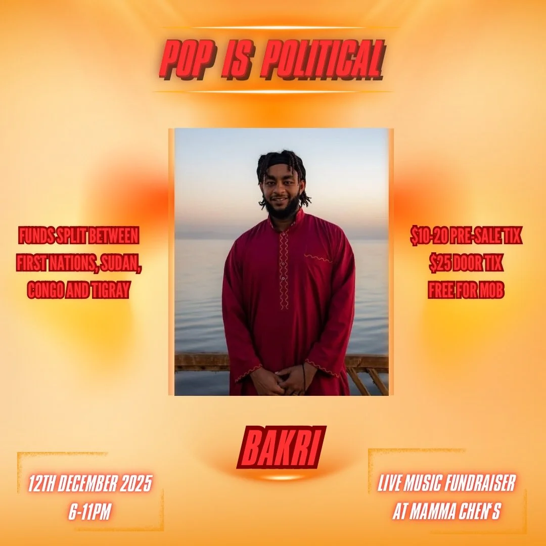 ‼️ POP IS POLITICAL SPEAKER ANNOUNCEMENT ‼️ ONLINE TIX CLOSE 5PM, GRAB URS VIA LINK IN MY BIO 🔗

Honoured to have @bakri2 as a speaker to kick off the night, he organises monthly mutual aid campaigns for civilians suffering in Sudan, and he will spe