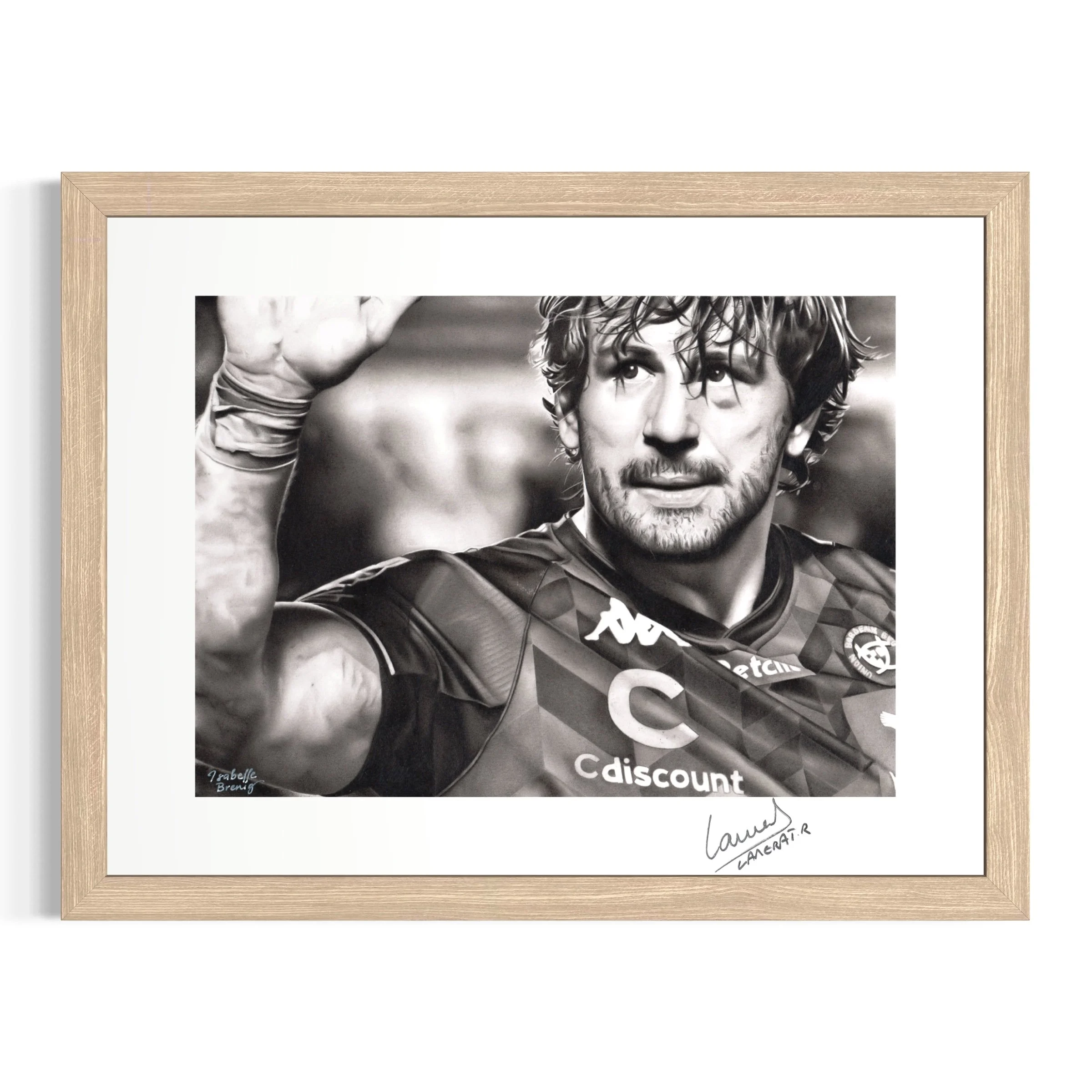 Rémi Lamerat, tirage d'art 30x40cm en édition limitée signée d'après un portrait au graphite