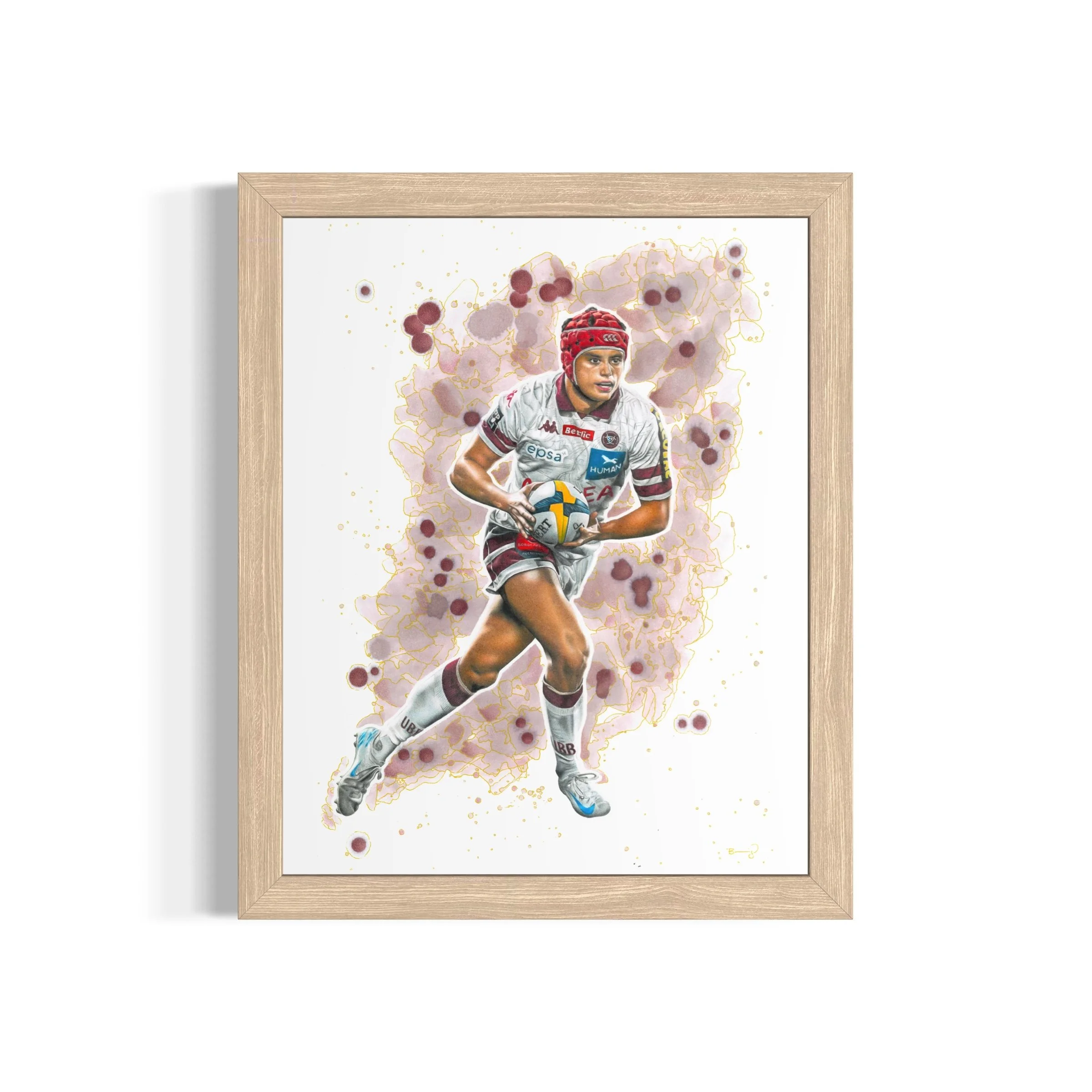 Louis Bielle-Biarrey, tirage d'art 24x30cm rehaussé à la main, d'après un portrait aux crayons de couleur