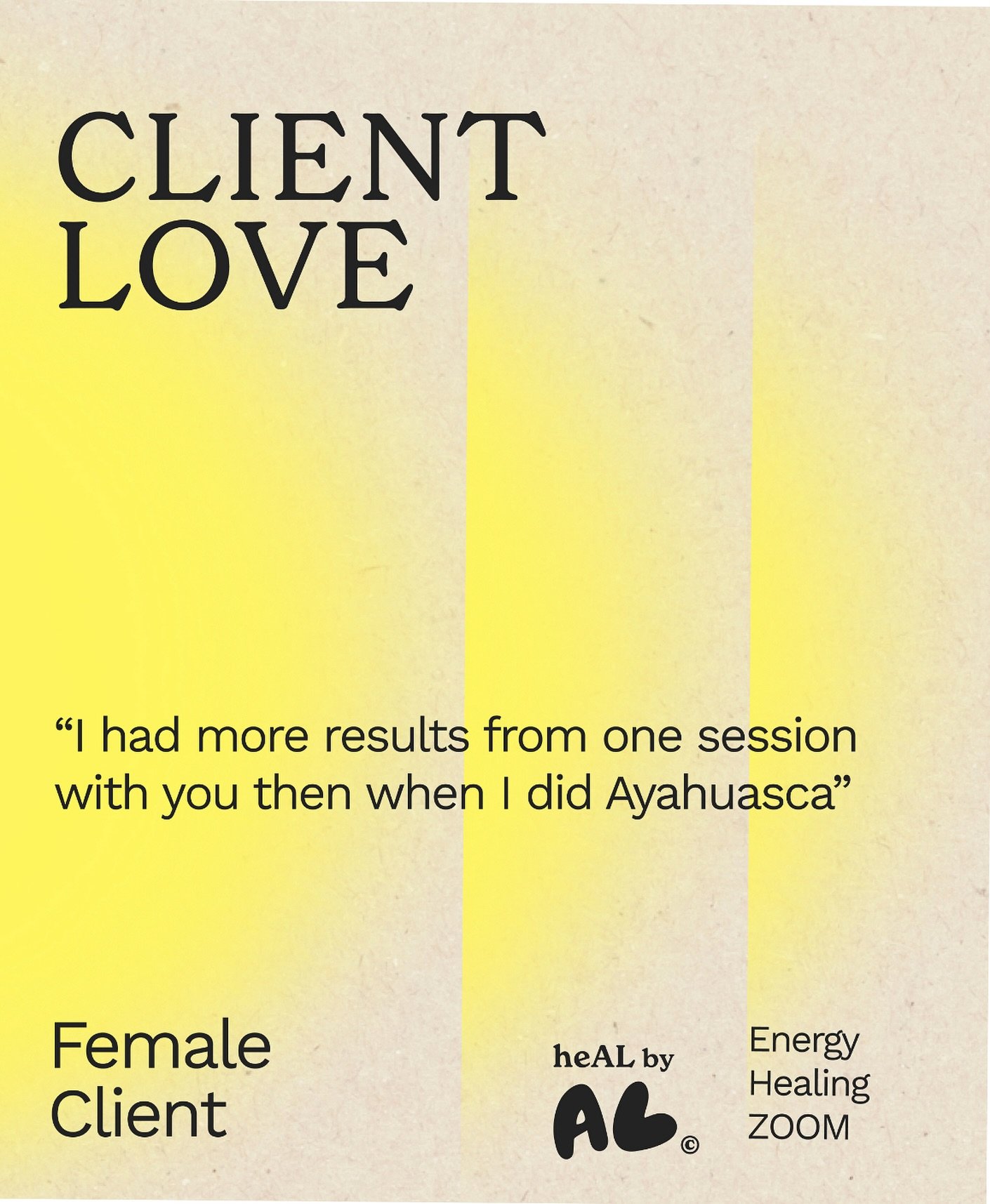 CLIENT LOVE - FEMALE CLIENT // ZOOM FIRST SESSION 

I love getting feedback from my clients. My favourite sessions are my client's first energy sessions, as the results blow their minds &amp; change their frequencies. We did the Cosmic Energy healing
