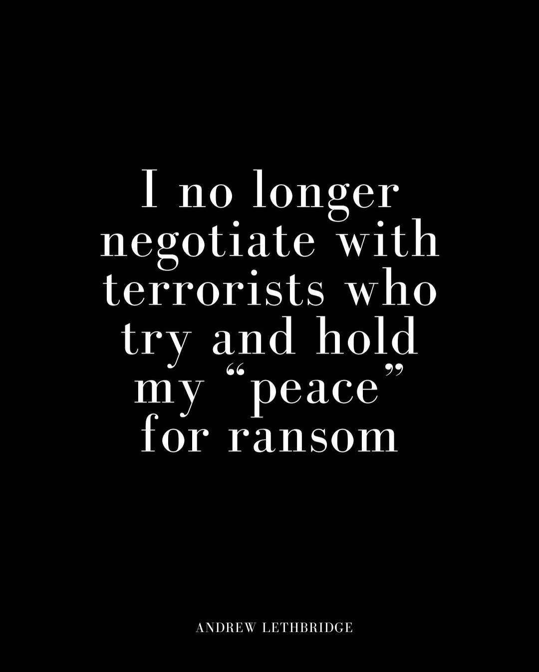 ✨My peace is non-negotiable 

There comes a moment when you realise
your peace is not up for negotiation.

Especially when you are a kind, open-hearted person
and someone takes advantage of that.
The mind starts to turn inward -
Did I cause this? Did