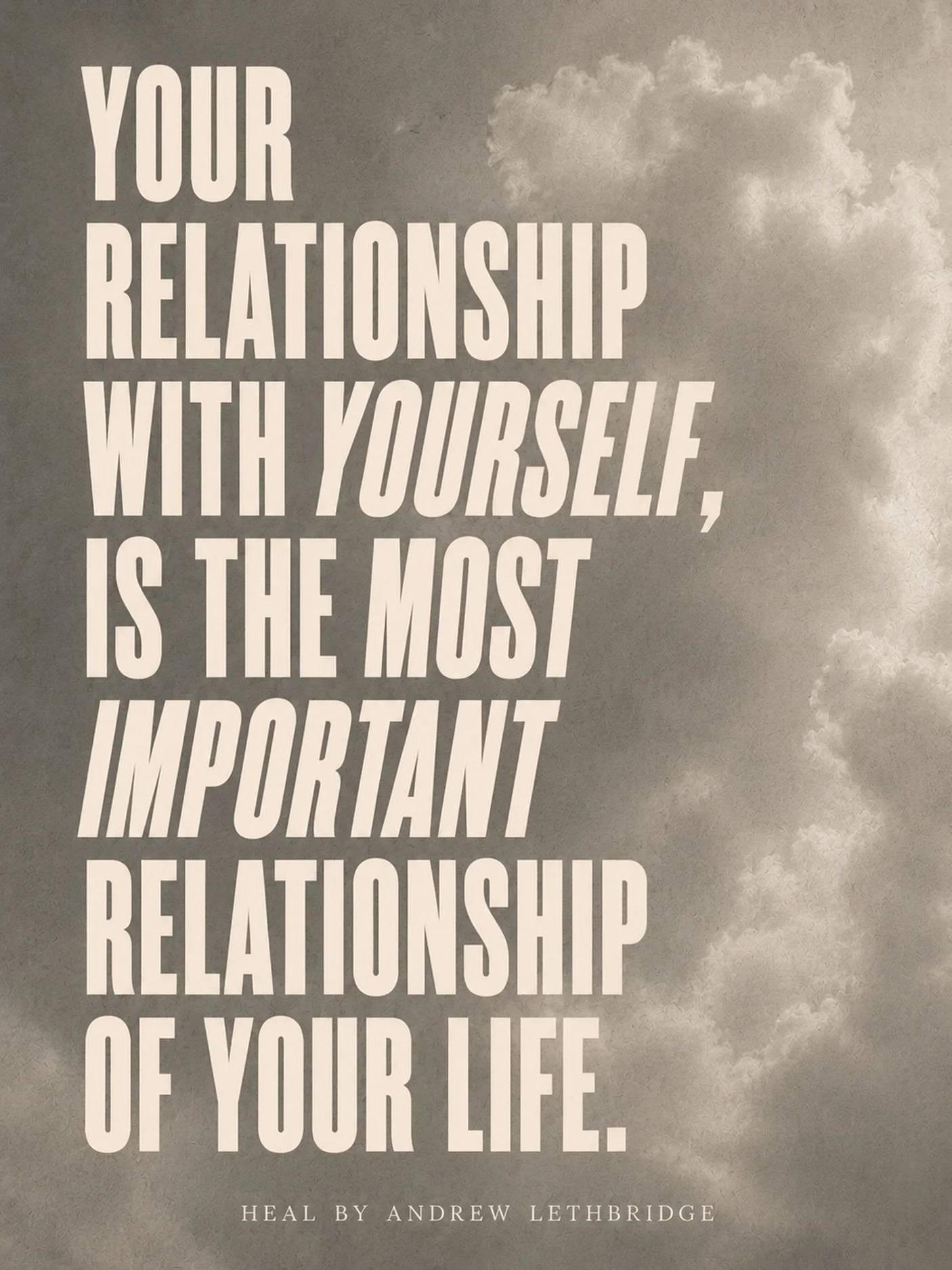 ⟁Your relationship with yourself is the most important relationship you will ever have.

It is one of the truest things you can know.

You are the love of your life. You are the person who needs to complete you. You are not missing a piece -  you are