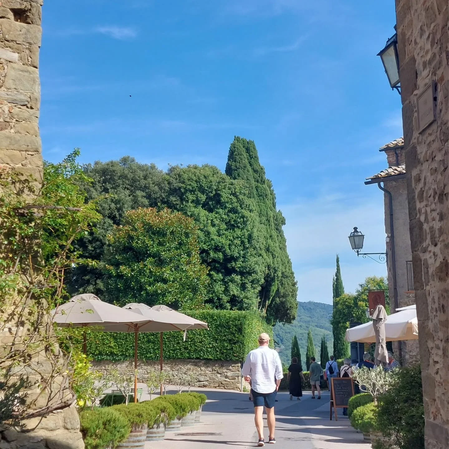 Stopover in Volpaia, one of the most charming little hilltops in Chianti. The tiny village is owned by the producer, with wine production literally flowing from building to building.

Not a bad way to spend a few hours when roaming the Tuscan country