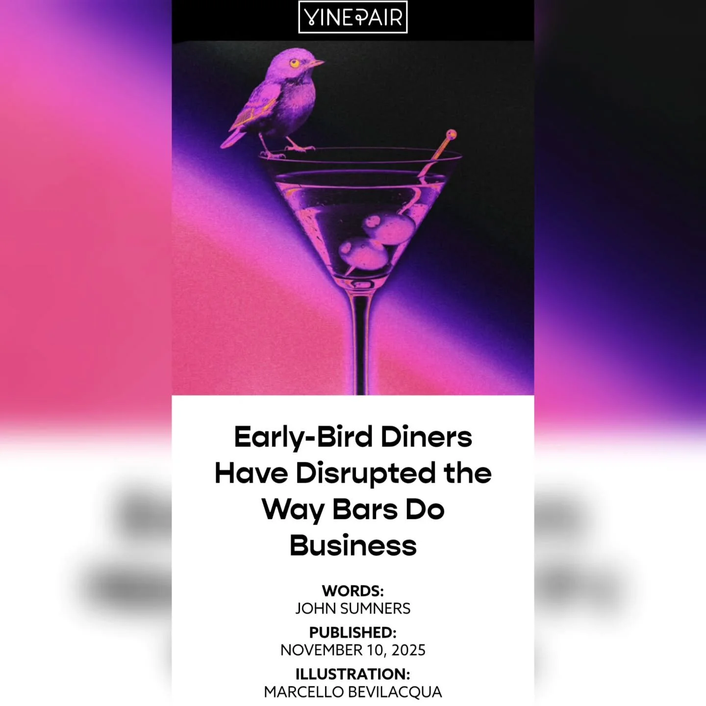 What it even means to be a bar or restaurant in any major market appears to be undergoing a generational transformation. Let's take a look at the evolving evening scene in my latest for VinePair ...

***LINK IN BIO***

@vinepair 
#CocktailTime #Happy