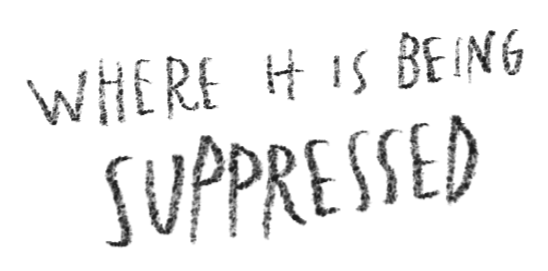 Text on a black background reading "Where coherence Is Being Suppressed" in handwritten font.