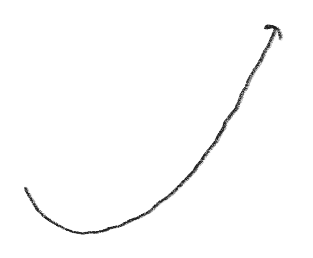 A black line graph showing an upward trend with an arrow at the end.