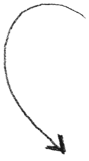 A black outline of a balloon shape with an arrow pointing towards the bottom.