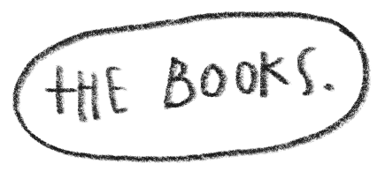 Handwritten text that says 'The Books' inside an oval
