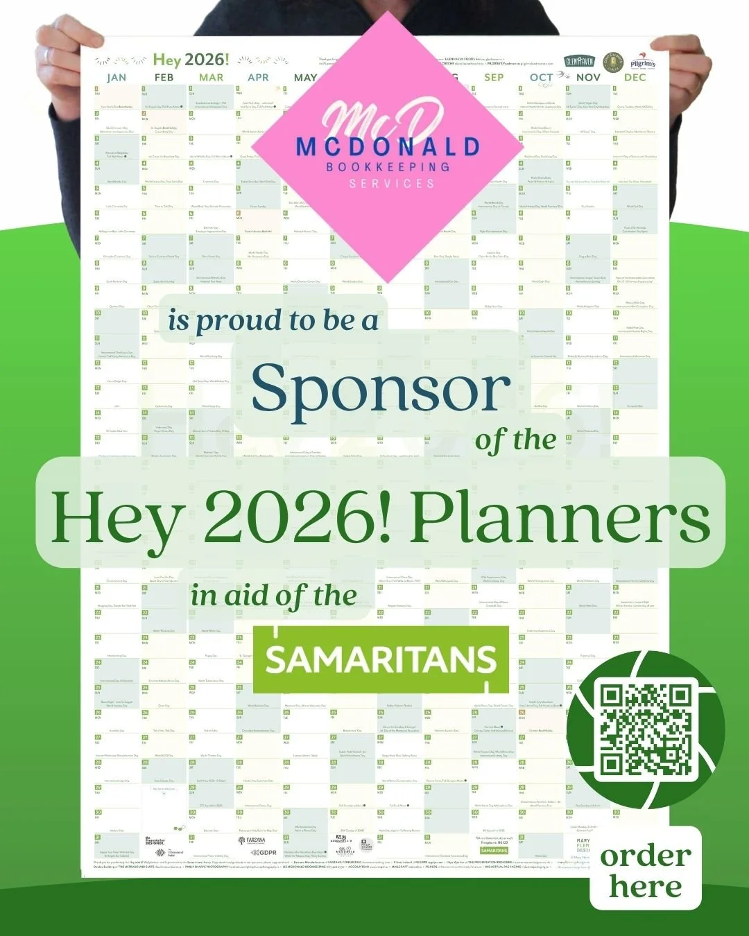 Liz McDonald Bookkeeping sponsors the Hey 2026! Planners in aid of the Samaritans