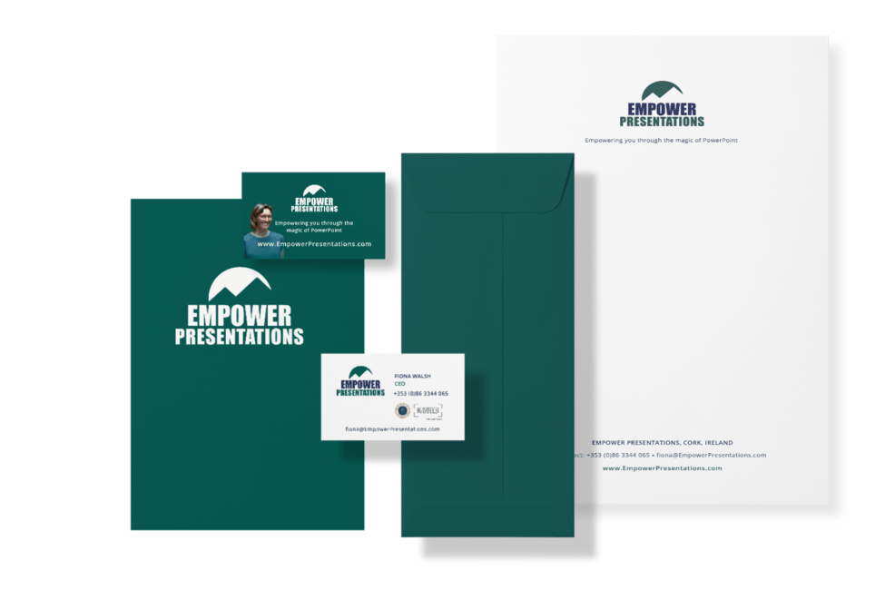 Empower Presentations stationery by Mary Fleming Design