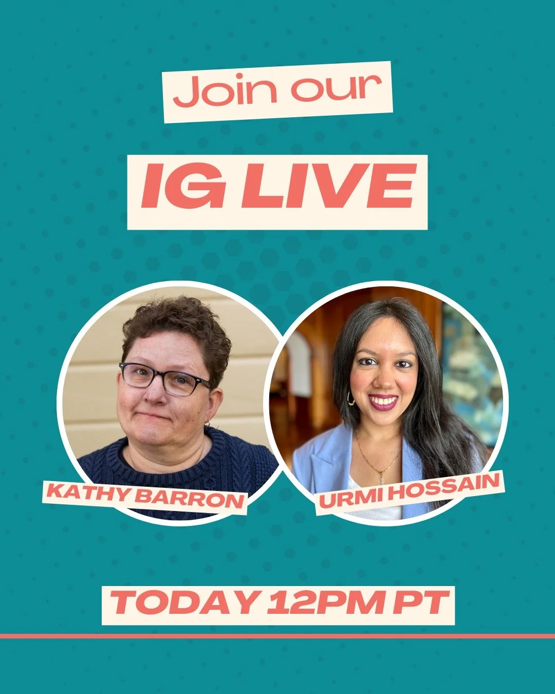 IG LIVE TODAY!

We're going LIVE at 12pm PT/ 3pm ET!

Kathy will be chatting with contributing writer and podcast host Urmi Hossain. They'll talk about Urmi's article in the January issue titled "Building a Brand Through Podcasting (Even as a Gu
