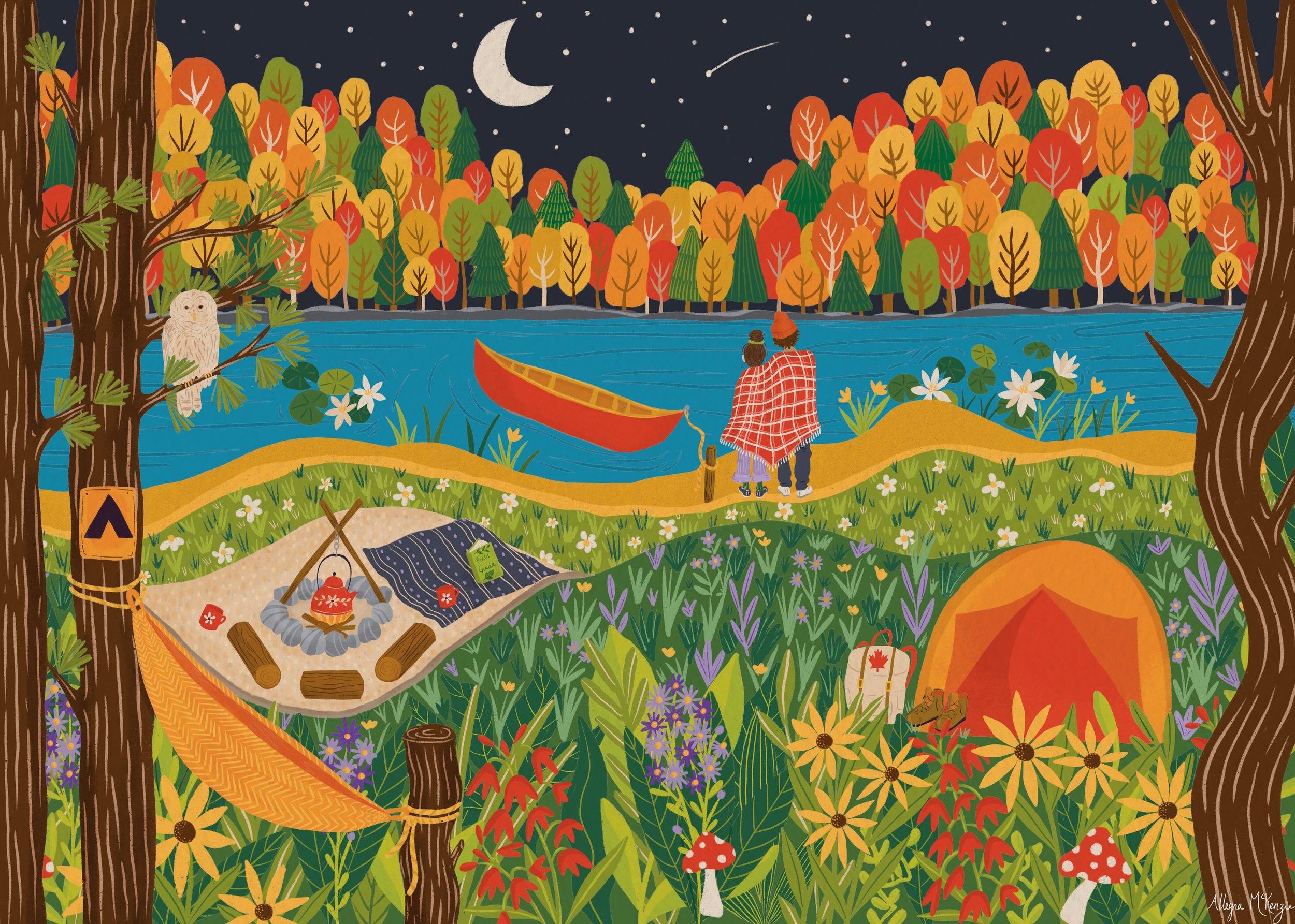 I&rsquo;ve had sooo much fun designing this illustration for the #villagerartist2027 competition! It&rsquo;s called Fall Camping in Algonquin Park, and it&rsquo;s inspired by many beautiful canoe camping trips I&rsquo;ve shared with my partner Robert