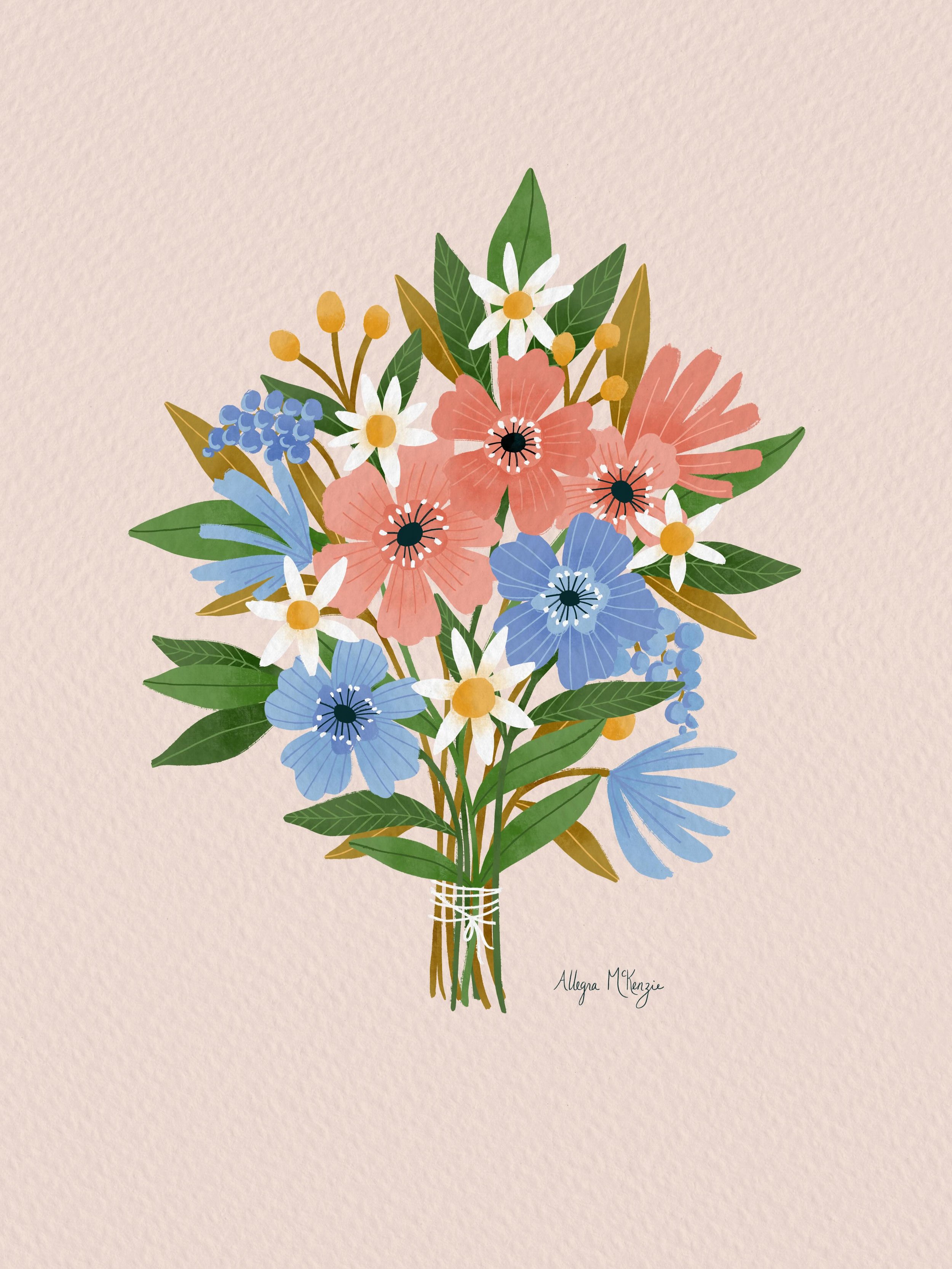 Here&rsquo;s a little bouquet, part of birthday collection I put together for @catcoq Art of Collections course. Lots of summer birthdays in my family, so lots of birthday bouquets 🥰
#createwithcatcoq
