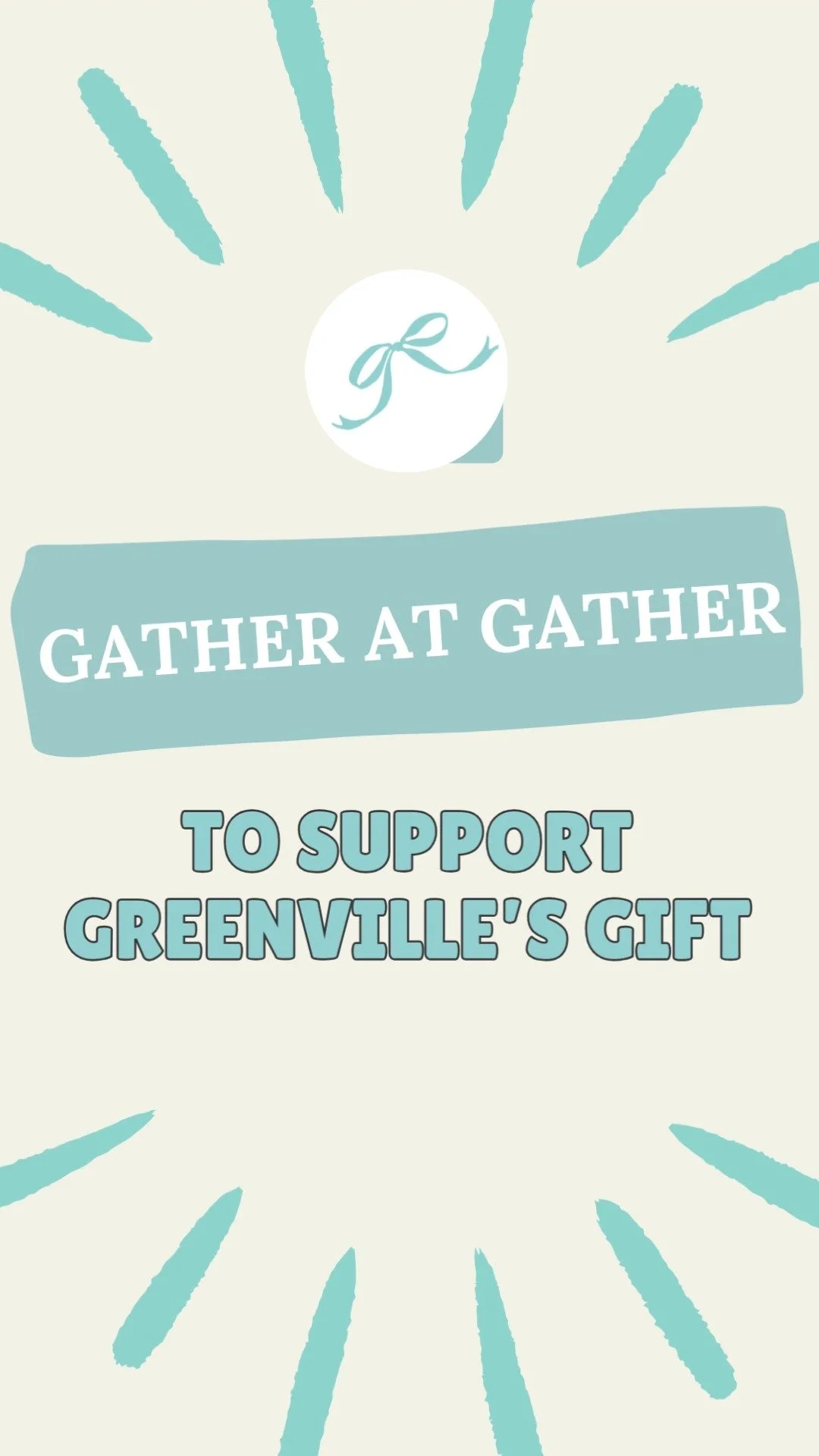 THE WEEK IS HERE!
Mark your calendar for Thursday, September 25 and join us at @gathergvl for an evening in support of Greenville’s Gift. 5:30-7:30pm.
Bring a baby item to donate, grab a delicious dinner, enjoy fun games and face painting fo