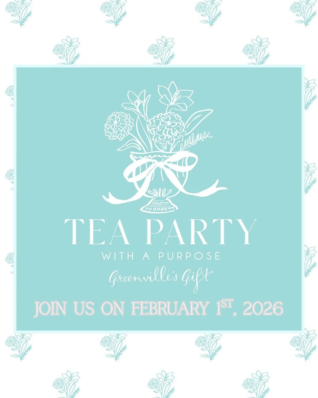 We’re thrilled to share that our annual Tea Party with a Purpose returns Sunday, February 1, 2026! ✨ Join us for an afternoon of fellowship, impact, and celebrating 10 YEARS of Greenville’s Gift. Together, we can make a difference for mam