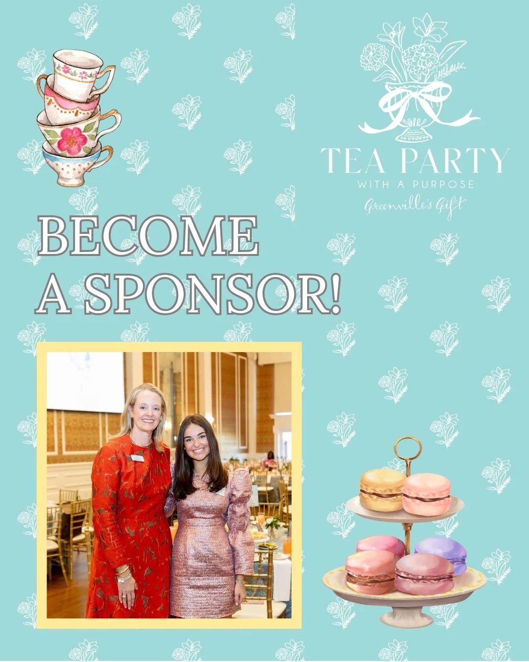 Limited sponsorship opportunities are now open for Greenville’s Gift’s 2026 Tea Party with a Purpose! ☕💐
Send us a DM or email if you or your business would like to get involved. We’d love to have your support for this amazing eve