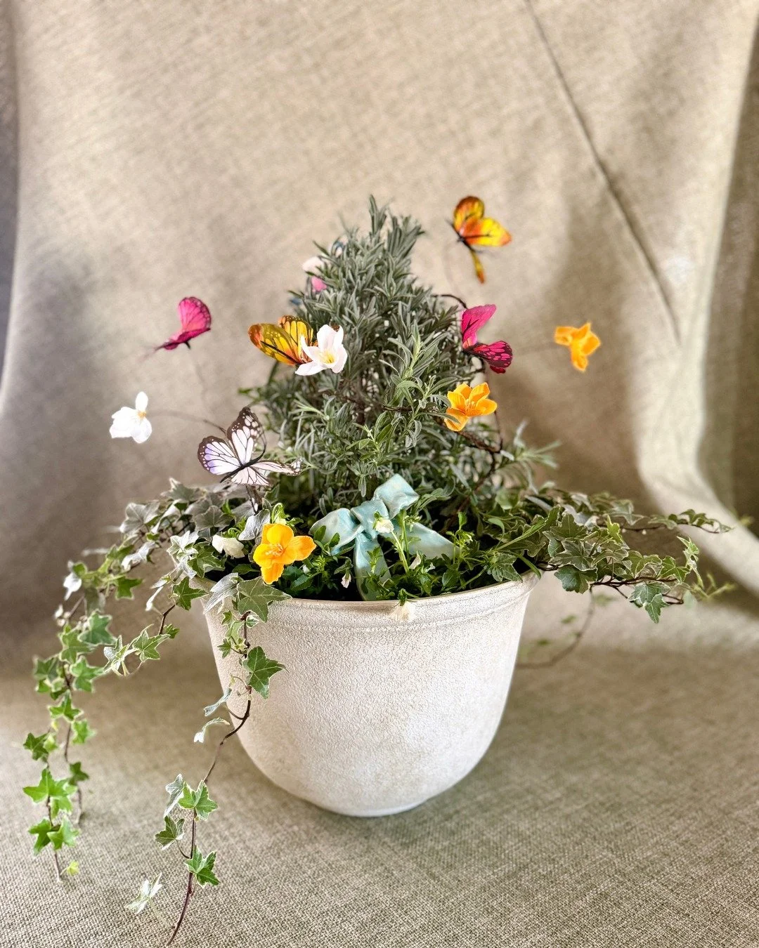 Centerpieces that will be used at Tea Party with a Purpose are available for pre-purchase! They will be available for you to take home after the event. Included in each arrangement is a beautiful handmade pottery bow, a nod to Greenville&rsquo;s Gift