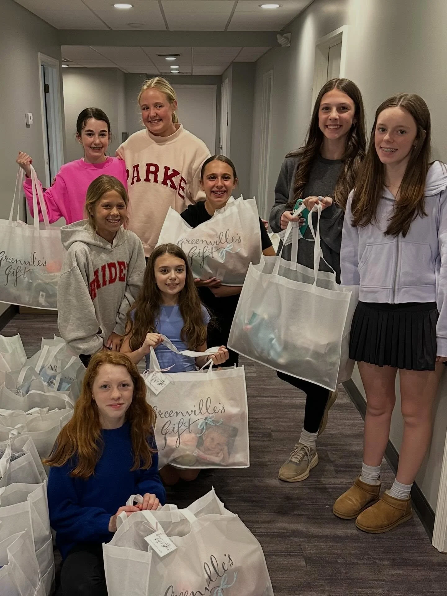 Thank you, National Charity League! Bags made and out into our community! @nclgreenville