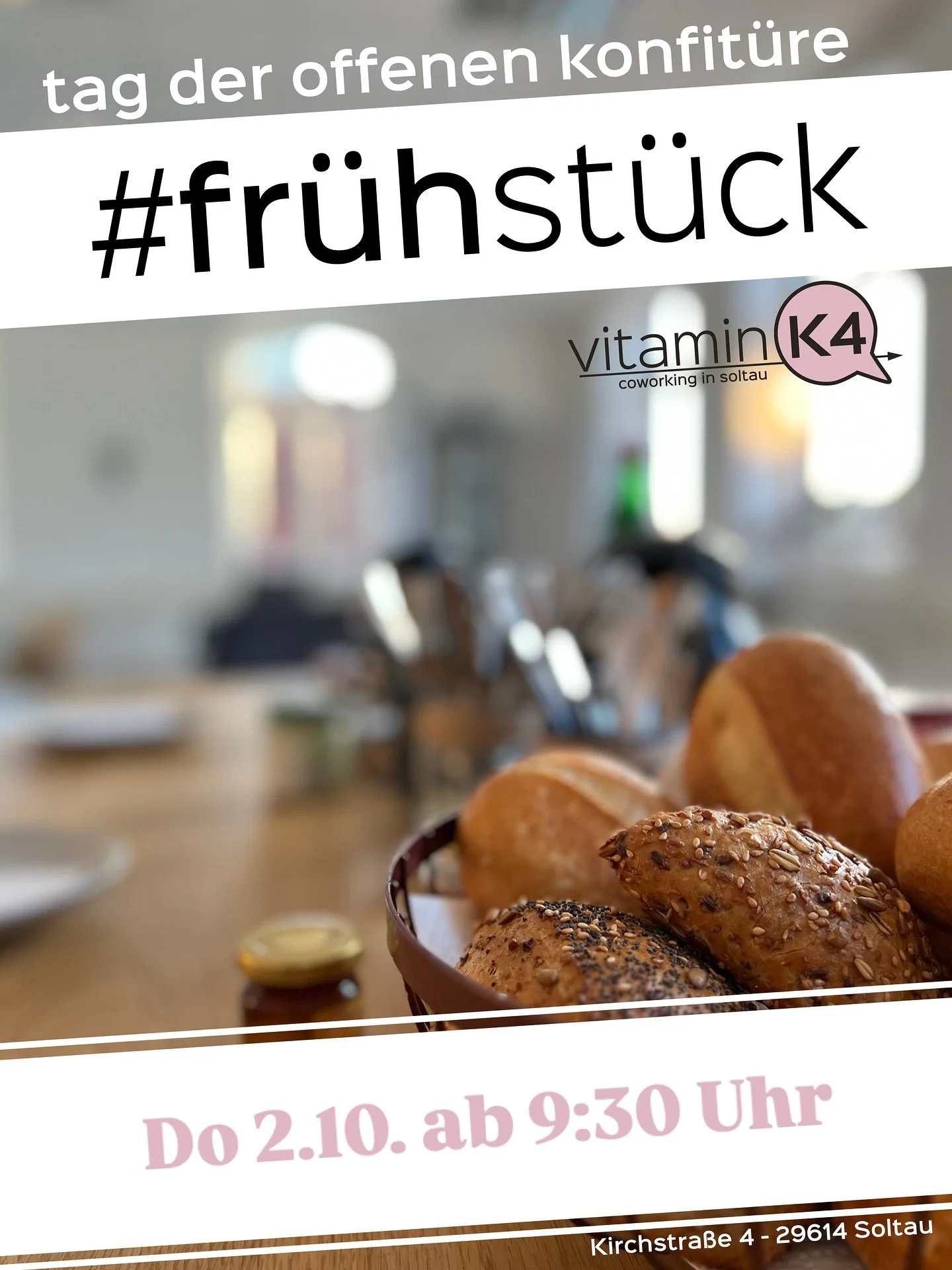 Fr&uuml;hst&uuml;ck. Gemeinschaft. Austausch &amp; Kennenlernen.

Jetzt anmelden: https://www.vitamin-k4.de/veranstaltungen/offene-konfituere-okt25