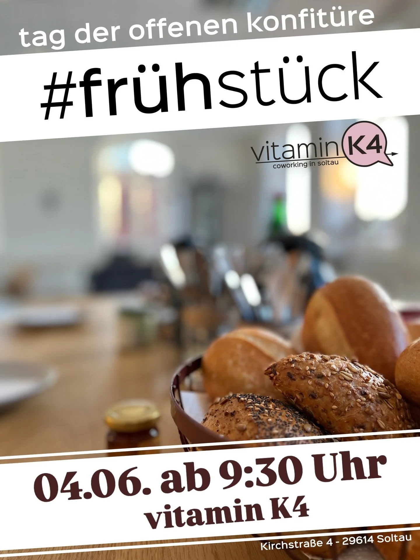 Es ist wieder Zeit f&uuml;r ein sch&ouml;nes Fr&uuml;hst&uuml;ck im vitamin K4. Der #tagderoffenenkonfit&uuml;re findet dieses Mal im Rahmen der Nachhaltigkeitswoche 2026 statt. 
Was daran jetzt anders ist als sonst? Nicht viel. Es gibt auch heute wi
