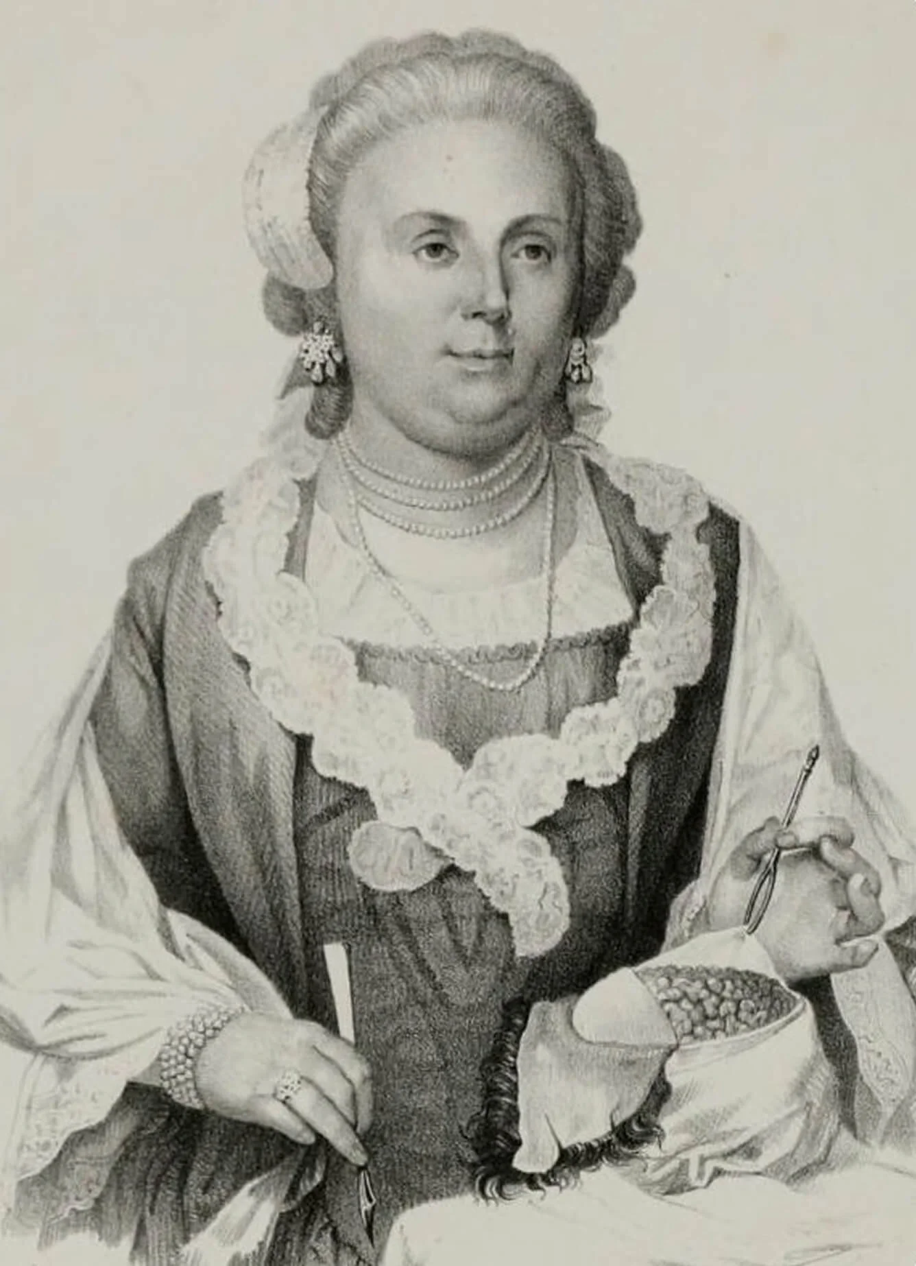 Image 8: Portrait of anatomist and sculptor Anna Morandi Manzolini (1714–1774), after a drawing by Cesare Bettini. Published in Memorie della Reale Accademia delle Scienze dell'Istituto di Bologna, vol. VIII, Bologna, 1857