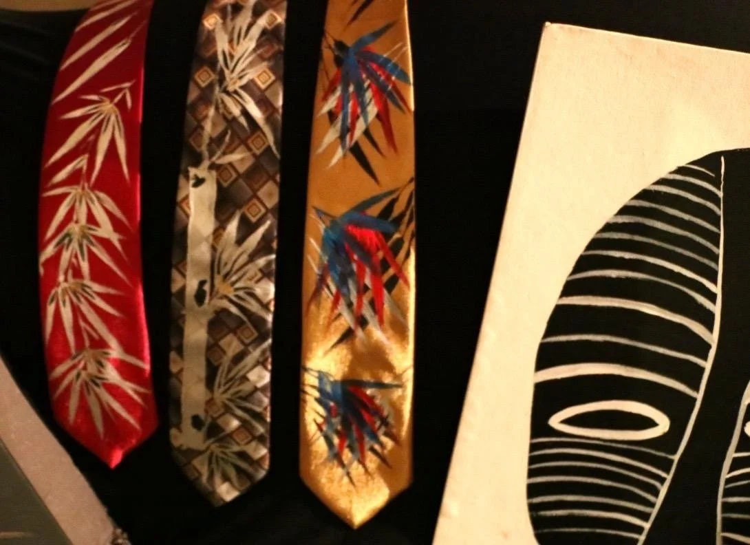 Hand-painted ties by Cleo Jackson, featuring her brushstrokes (2020s)