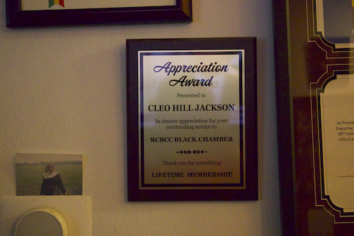 Lifetime Membership Appreciation Award presented to Cleo Hill Jackson by the Regional California Black Chamber of Commerce. Photo: Cin Sibrian (2025)