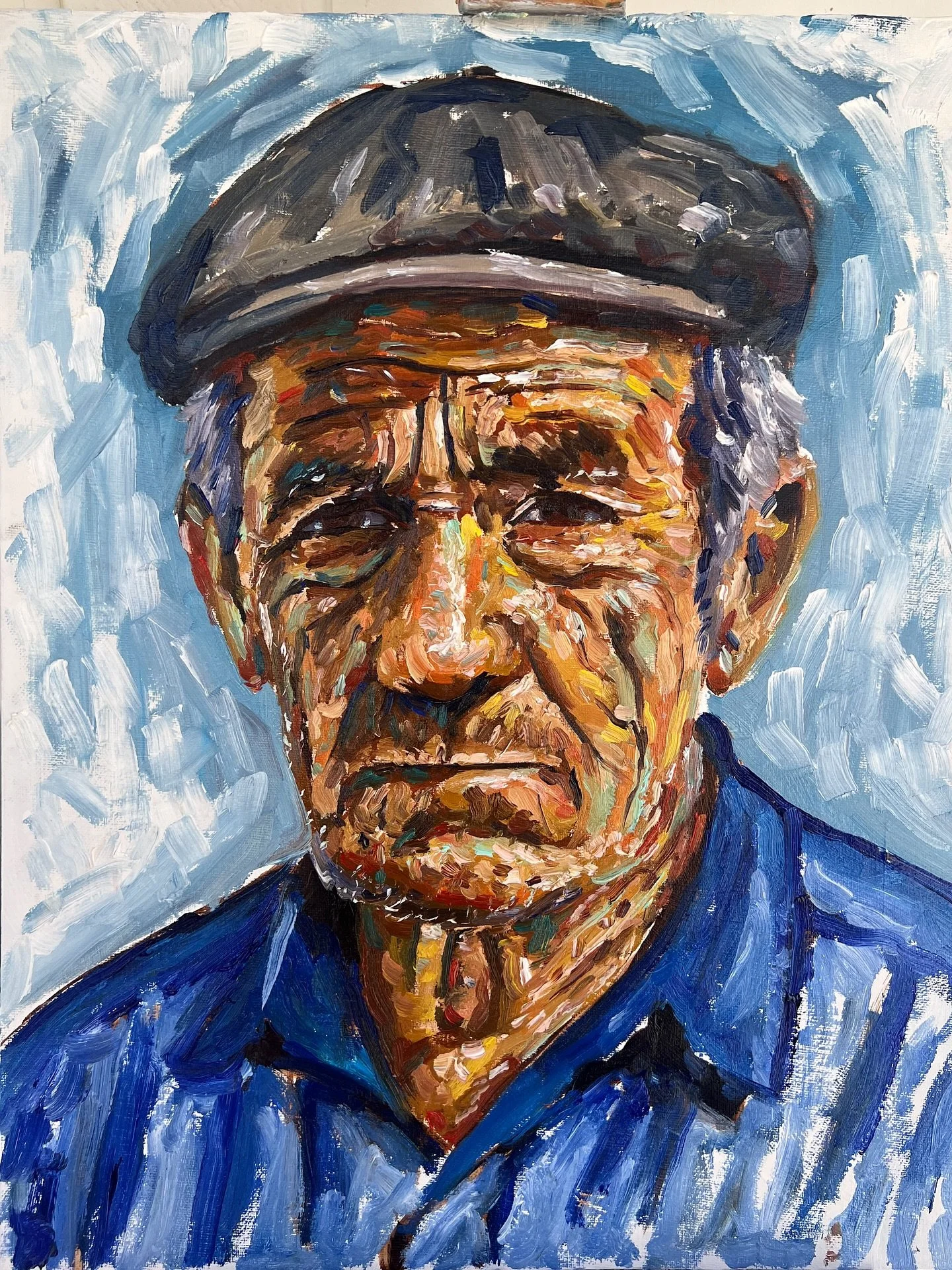 Voltei &agrave; pinturas
Sem a press&atilde;o de criar um grande retrato, mas com a simples necessidade de recome&ccedil;ar. A inspira&ccedil;&atilde;o quase nunca vem antes &mdash; vem durante.

Desta vez pintei um velho portugu&ecirc;s, o rosto mar