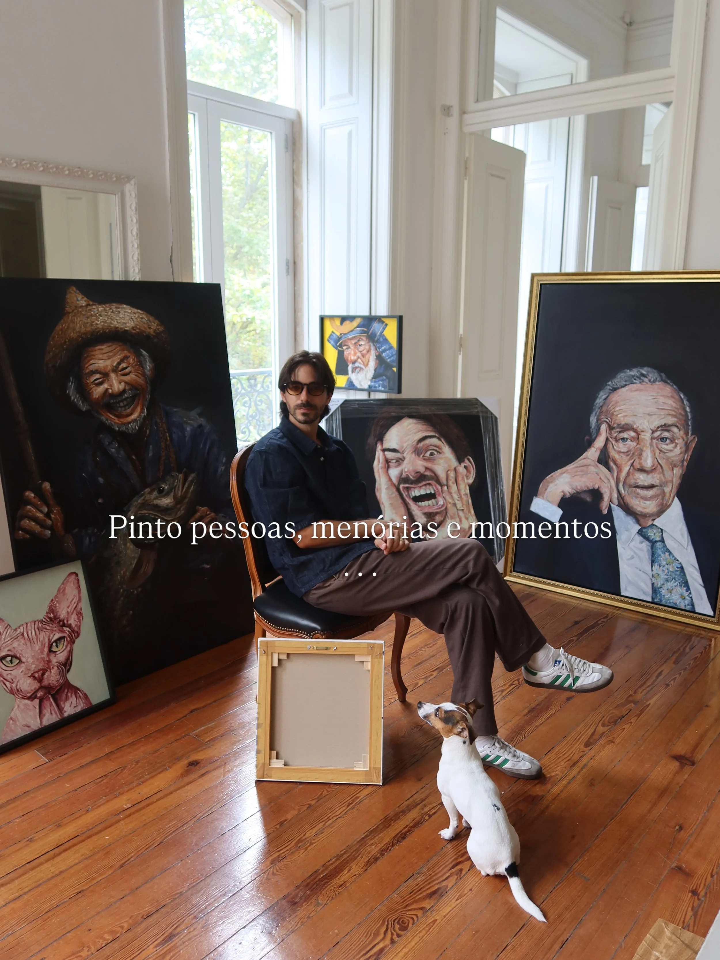 Num mundo cada vez mais digital, 
continuo a pintar tudo &agrave; m&atilde;o.

Estes s&atilde;o alguns dos momentos, pinturas e hist&oacute;rias dos &uacute;ltimos anos. 
Retratos criados lentamente, entre sil&ecirc;ncio, m&uacute;sica, viagens, noit