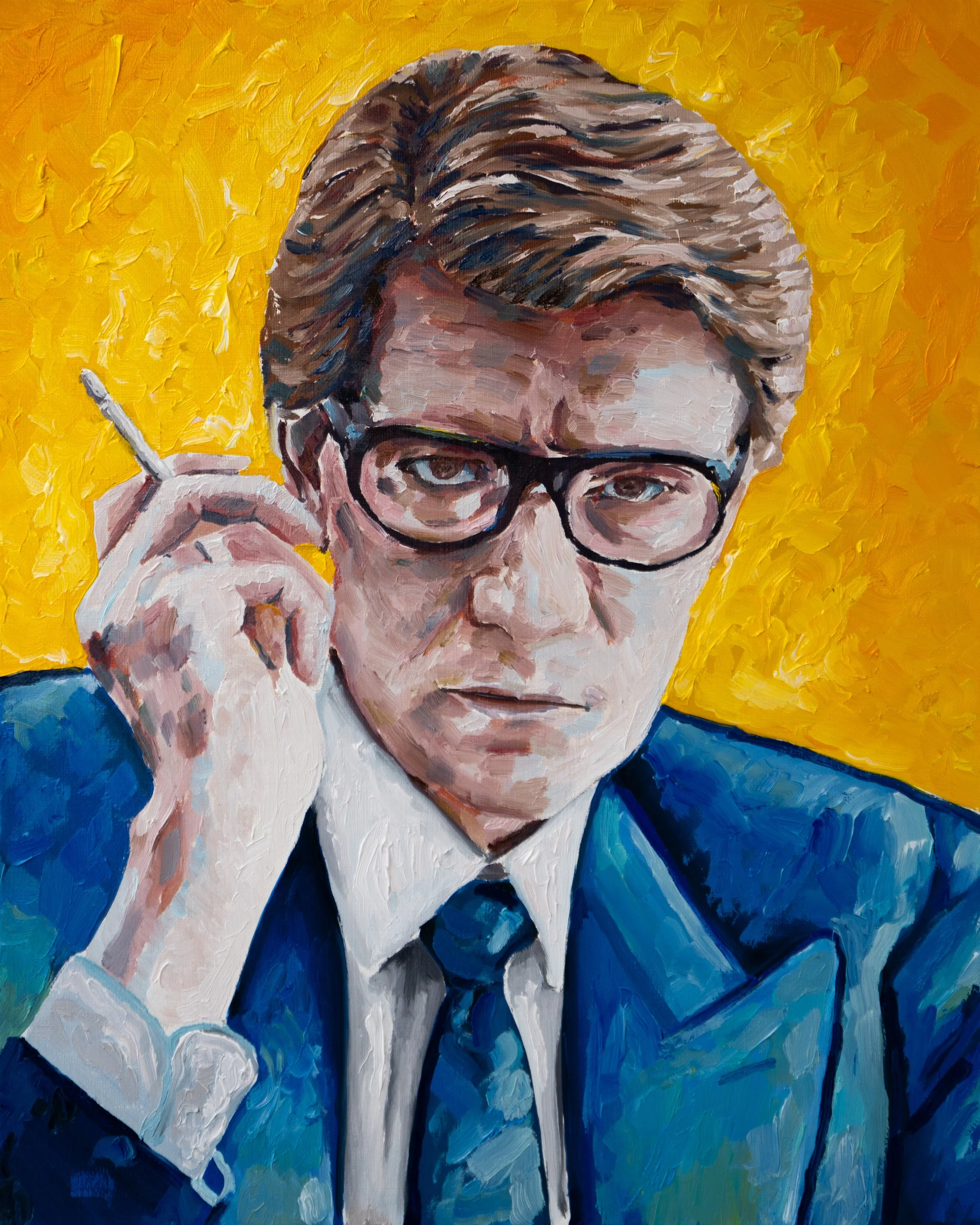 Yves Saint Laurent  Portrait Artwork- Vogue Portugal by Gus Romano
