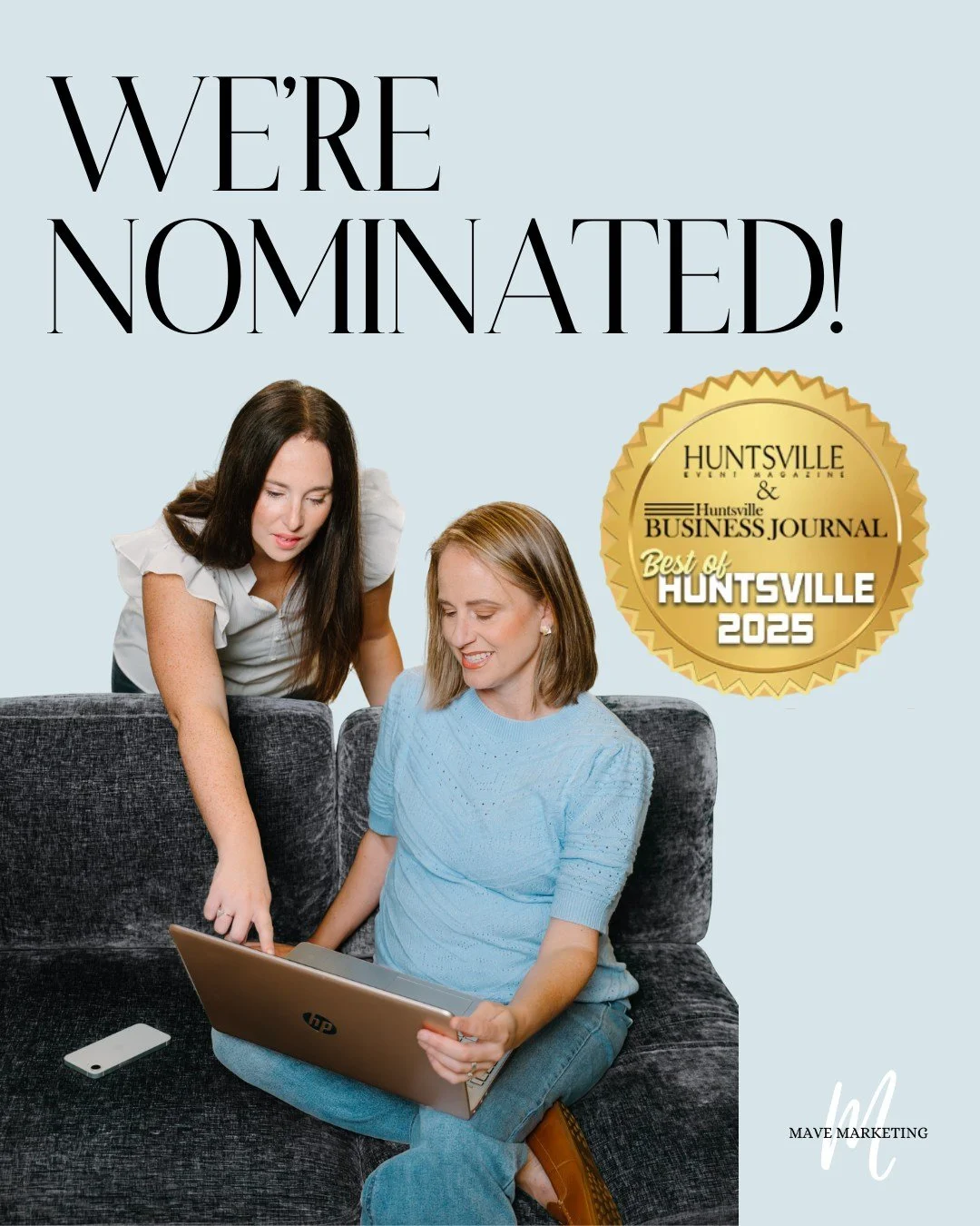 We're honored to be nominated for Best Marketing Firm in the 2025 Best of Huntsville awards! 

If you've worked with us or believe in what we're building here in Huntsville, we'd be so grateful for your vote. You can vote daily through November at: h