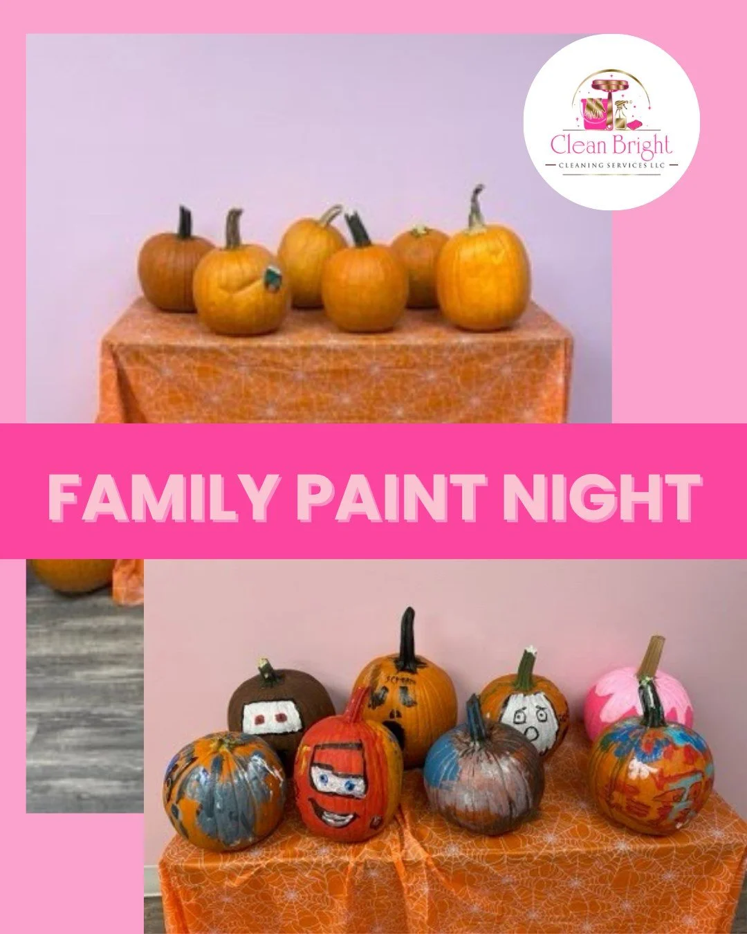Last month, we traded our cleaning supplies for paintbrushes and hosted a Family Paint Night for our incredible Clean Bright Crew team and their families! 🎨✨

Our crew works hard to bring sparkle to homes every day, so we love taking time to celebra