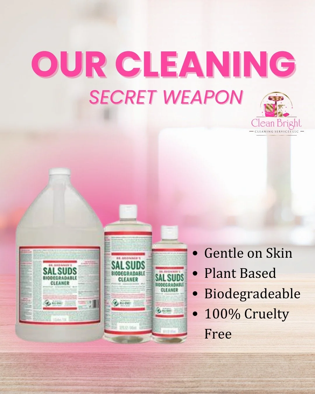 Our cleaning secret weapon isn&rsquo;t really a secret at all &mdash; we just love talking about it. Meet Sal Suds, the plant-based powerhouse that helps us get your home sparkling without all the harsh chemicals. 🌿✨

Sal Suds is a biodegradable cle