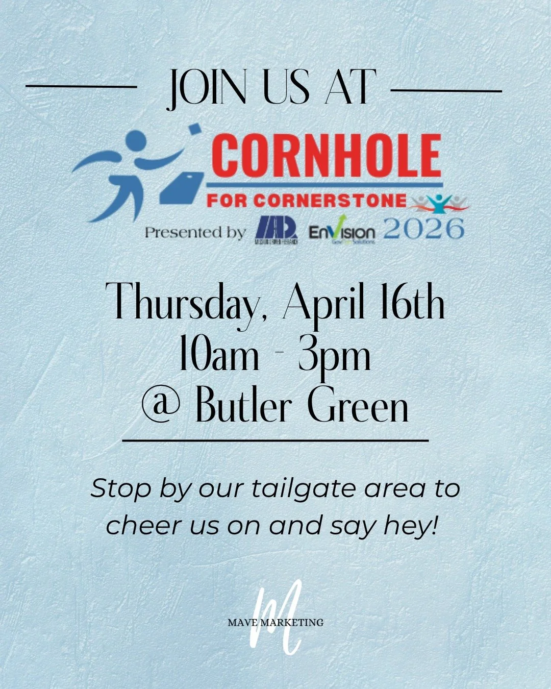 We&rsquo;re bringing the serious competition to Cornhole for Cornerstone&hellip; and by serious we mean good vibes and a little friendly trash talk 🎯

We&rsquo;ve got TWO teams playing and a little tailgate setup ready to go, so whether you&rsquo;re
