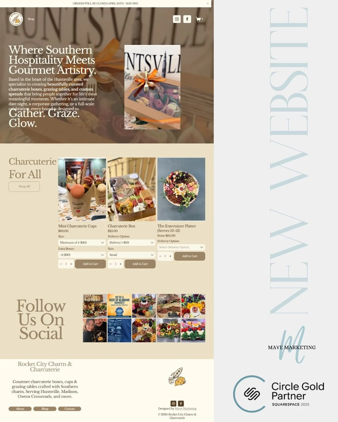 Not every project starts from scratch&hellip; some start with rebuilding trust.

Rocket City Charm &amp; Charcuterie came to us after their website was unexpectedly taken offline by a previous designer. And if you're a small business owner, you alrea