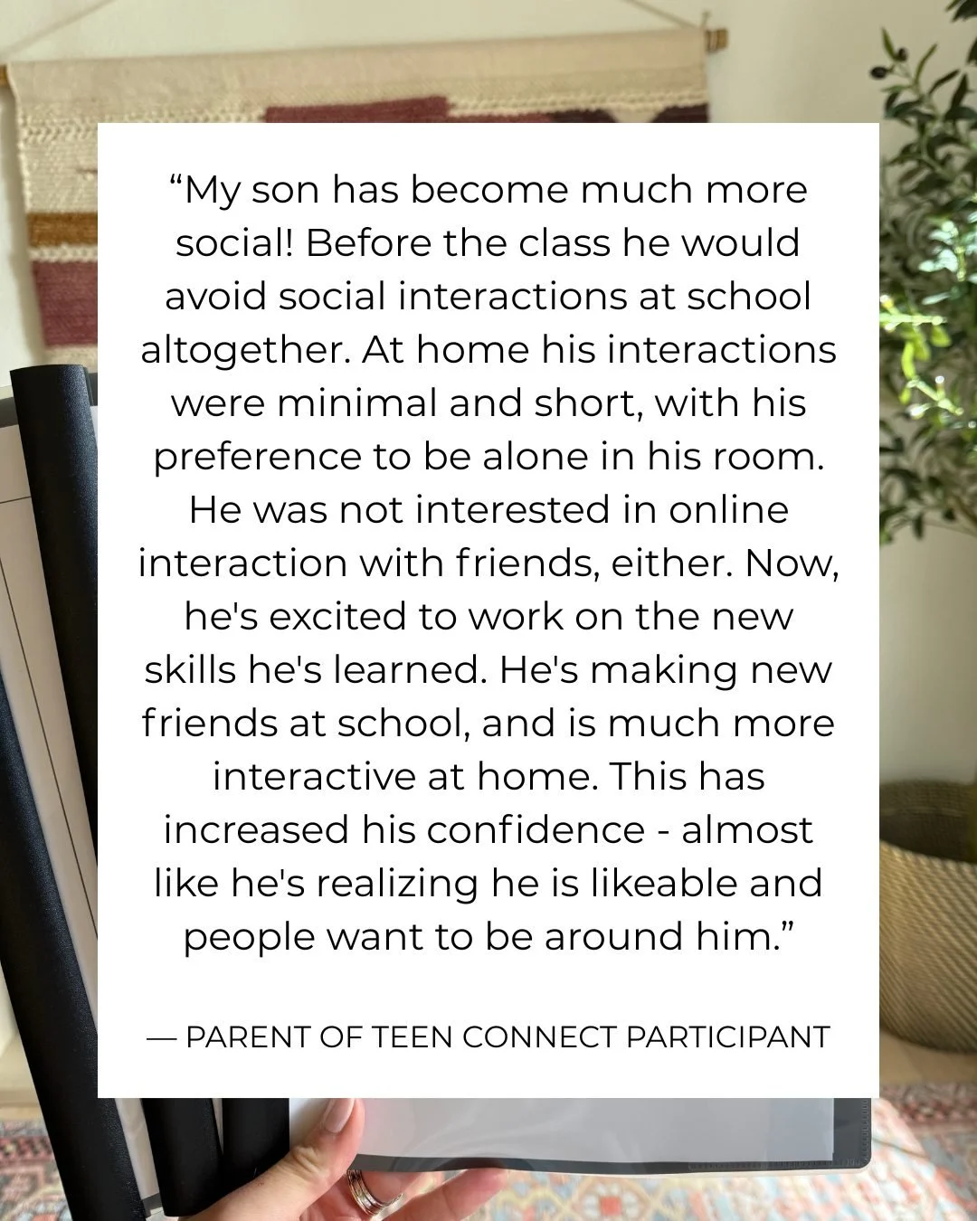 This is why I do what I do. 💛

When this parent shared this incredible change she noticed in her son after the CONNECT Program, it brought tears to my eyes.

This program is POWERFUL. 

It creates REAL change.

It empowers our kids to know they CAN 