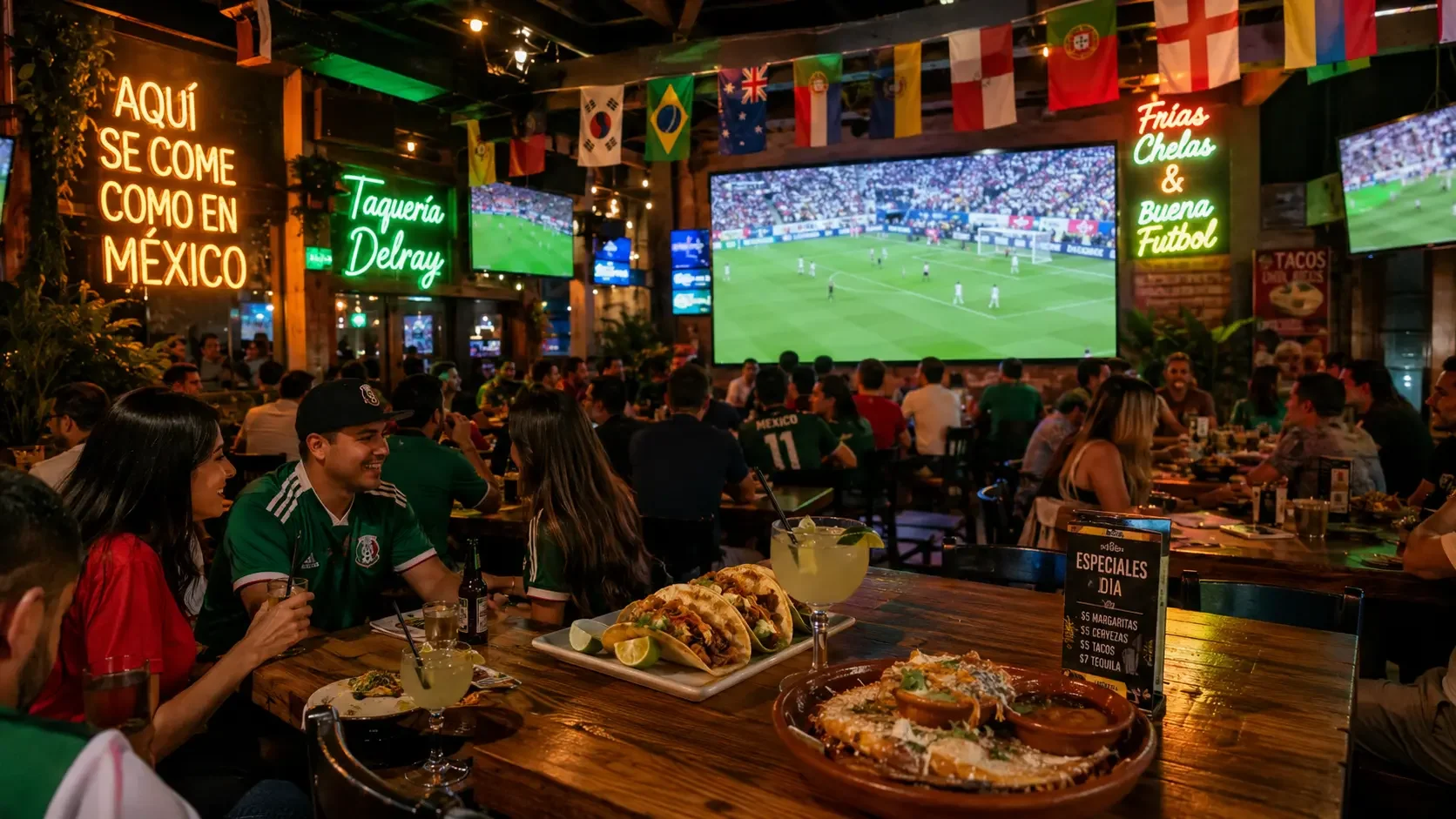 Taco tuedays fifa watch party.