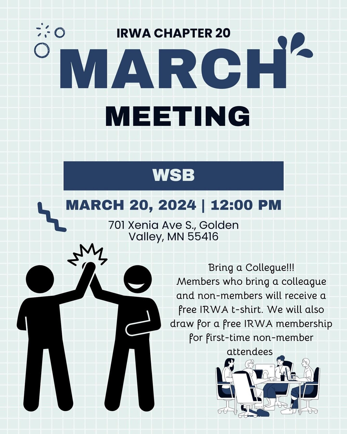 March Meeting Alert! 
Link in bio
REGISTER NOW: https://www.irwa20.org/eventregistrations/p/chapter-20-member-meeting-february-2024
&bull; IRWA Chapter 20 March Meeting
&bull; March 20th, 2024 @ Noon
&bull; WSB - 701 Xenia Ave S., Golden Valley, MN 5