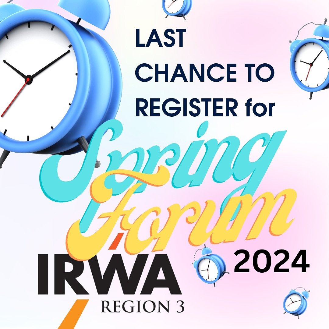 Today is the LAST DAY to register!!! See you there!! 
Register here: https://www.irwaregion3.com/store/p1/Region3Forum.html#/

#irwa #rightofway #realestate #engineering #roadauthority #springforum