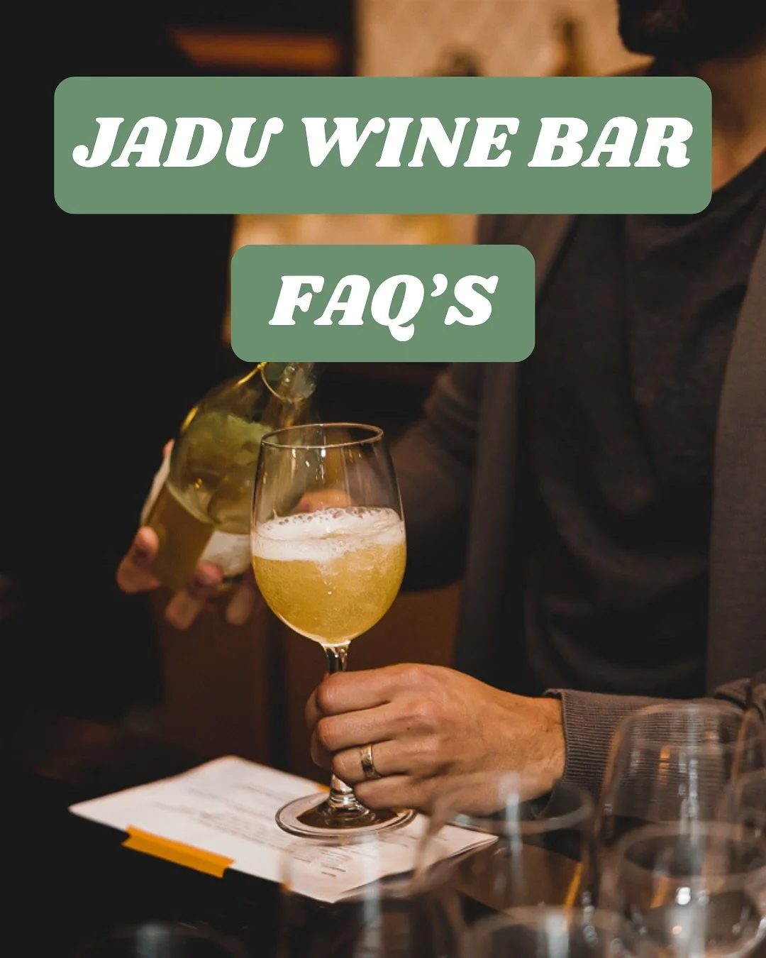 Jadu is a cafe by day, wine bar by night. Thursday-Sunday, we close between 3-5 pm to switch up the vibe and show you our evening personality! 
Wanna know what to expect in the evening? Check out our FAQs 🌛